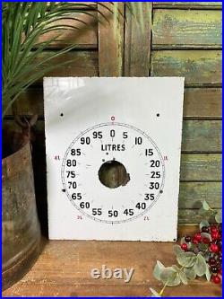 Vintage Enamel Petrol Pump Gauge Dial Automobilia Sign