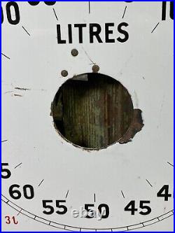 Vintage Enamel Petrol Pump Gauge Dial Automobilia Sign