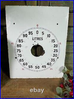 Vintage Enamel Petrol Pump Gauge Dial Automobilia Sign