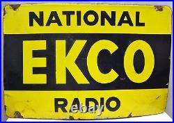 Vintage Enamel Porcelain Sign Ekco Radio Advertising England Collectibles #53