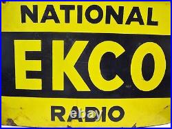 Vintage Enamel Porcelain Sign Ekco Radio Advertising England Collectibles #53