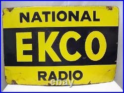 Vintage Enamel Porcelain Sign Ekco Radio Advertising England Collectibles #53