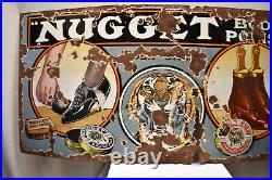 Vintage Enamel Porcelain Sign Nugget Boot Polish Tiger Brand Imperial Enamel C2