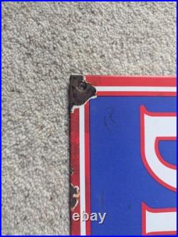 Vintage Enamel Pure Drugs Sign Collectable Blue Porcelain Advertising Stage Prop