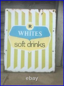 Vintage Enamel R Whites Sign