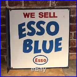 Vintage Enamel Sign #2227 Esso Blue