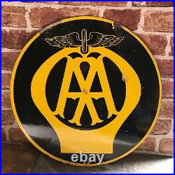 Vintage Enamel Sign Aa Sign Double Sided #1748