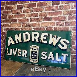 Vintage Enamel Sign Andrews Liver Salt Advertising #4702