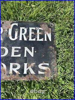 Vintage Enamel Sign Arthur Green Silsden Keighley Yorkshire Yorks Transport