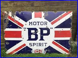 Vintage Enamel Sign Automobilia Bp Motor Spirit Sign #1923