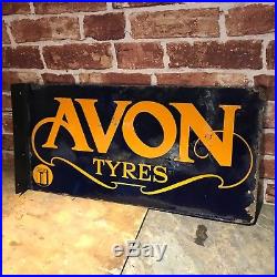 Vintage Enamel Sign Avon Tyres #2270