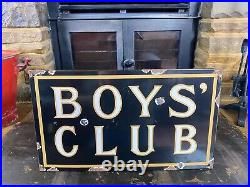 Vintage Enamel Sign. BOYS CLUB