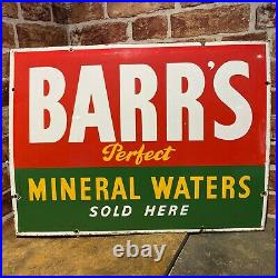 Vintage Enamel Sign Barrs Mineral Water #4765