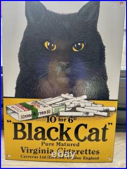 Vintage Enamel Sign Black Cat Cigarettes Vintage Enamel Sign Black Cat Cigarettes