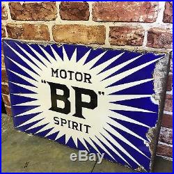 Vintage Enamel Sign Bp Motor Spirit 1920's Enamel Sign #1511