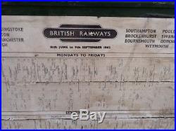 Vintage Enamel Sign British Railways 1962 Wood Frame Southampton