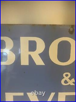 Vintage Enamel Sign Brown And Cleverly Builders Ashmore Green Thatcham