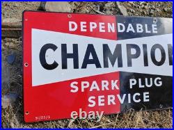 Vintage Enamel Sign Champion Spark Plugs Vintage Enamel Sign Champion Spark Plugs