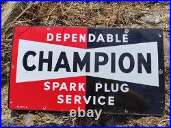 Vintage Enamel Sign Champion Spark Plugs Vintage Enamel Sign Champion Spark Plugs