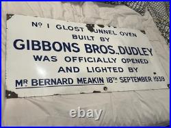 Vintage Enamel Sign Construction 18th September 1939. Beautiful Display 77x39cm Vintage Enamel Sign Construction 18th September 1939. Beautiful Display 77x39cm
