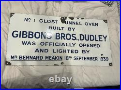 Vintage Enamel Sign Construction 18th September 1939. Beautiful Display 77x39cm Vintage Enamel Sign Construction 18th September 1939. Beautiful Display 77x39cm