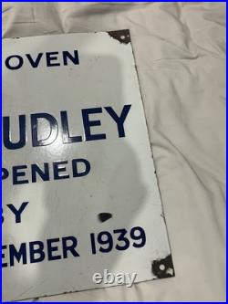 Vintage Enamel Sign Construction 18th September 1939. Beautiful Display 77x39cm Vintage Enamel Sign Construction 18th September 1939. Beautiful Display 77x39cm