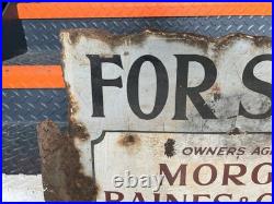 Vintage Enamel Sign Double Sided Estate Agents Collectible 63cm X44cm