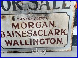 Vintage Enamel Sign Double Sided Estate Agents Collectible 63cm X44cm