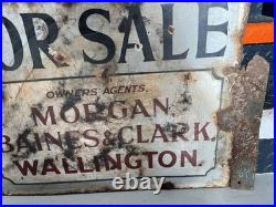 Vintage Enamel Sign Double Sided Estate Agents Collectible 63cm X44cm