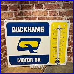Vintage Enamel Sign Duckhams Motor Oil Thermometer Automobilia #4852