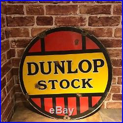 Vintage Enamel Sign Dunlop Stock Automobilia Sign Garage Sign #2086 (c)