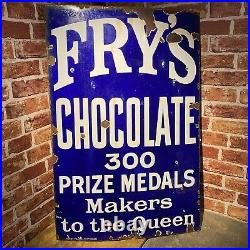 Vintage Enamel Sign Fry's Chocolate Advertising #4870