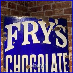 Vintage Enamel Sign Fry's Chocolate Advertising #4870
