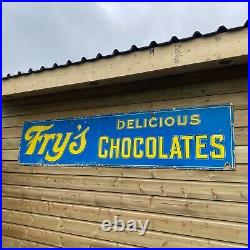 Vintage Enamel Sign Frys Delicious Chocolates #4998