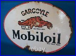 Vintage Enamel Sign Gargoyle Mobiloil Double Sided