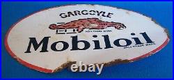 Vintage Enamel Sign Gargoyle Mobiloil Double Sided