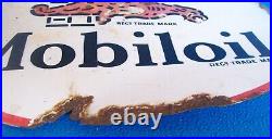Vintage Enamel Sign Gargoyle Mobiloil Double Sided
