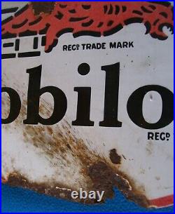 Vintage Enamel Sign Gargoyle Mobiloil Double Sided