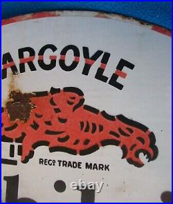 Vintage Enamel Sign Gargoyle Mobiloil Double Sided