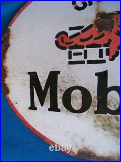 Vintage Enamel Sign Gargoyle Mobiloil Double Sided