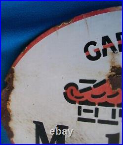 Vintage Enamel Sign Gargoyle Mobiloil Double Sided