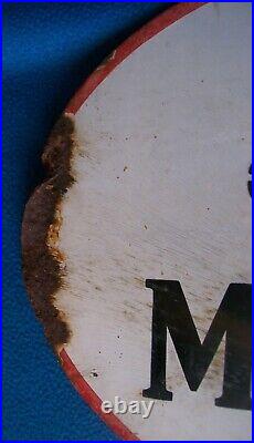Vintage Enamel Sign Gargoyle Mobiloil Double Sided
