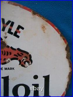 Vintage Enamel Sign Gargoyle Mobiloil Double Sided