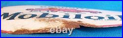Vintage Enamel Sign Gargoyle Mobiloil Double Sided