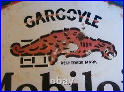 Vintage Enamel Sign Gargoyle Mobiloil Double Sided