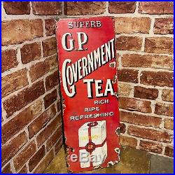 Vintage Enamel Sign Gp Tea Advertising #4393