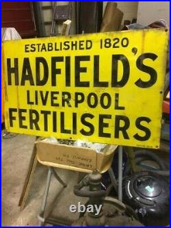 Vintage Enamel Sign Hadfield's Liverpool