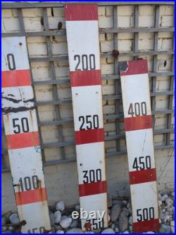 Vintage Enamel Sign. Height Depth Gauge. X 3 Heavy