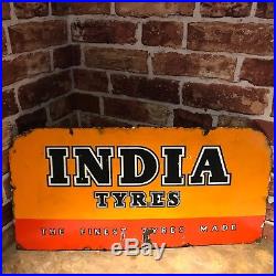 Vintage Enamel Sign India Tyres Enamel Sign #2060