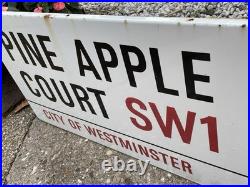 Vintage Enamel Sign-London, City Of Westminster-Street Sign-Pine Apple Court SW1